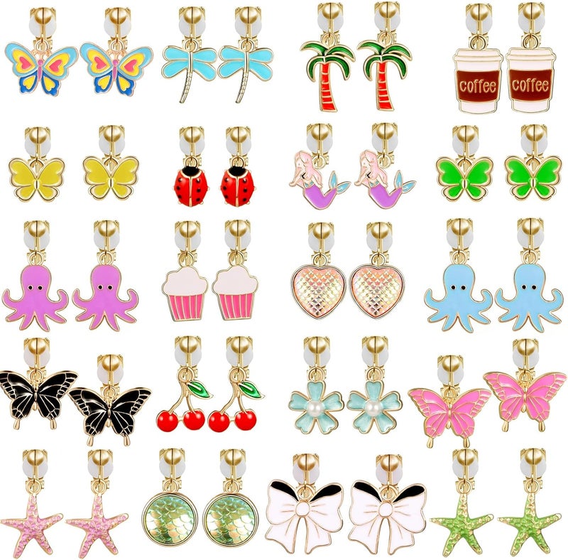 SYNLIN 20 Pairs Clip on Earrings -Cute Clip Earrings Hypoallergenic,Dress-Up Accessorie - Image 1